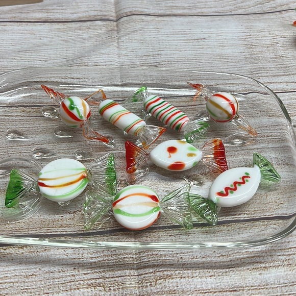 Lot of 8 Vintage Hand Blown Glass Candies - Picture 3 of 5